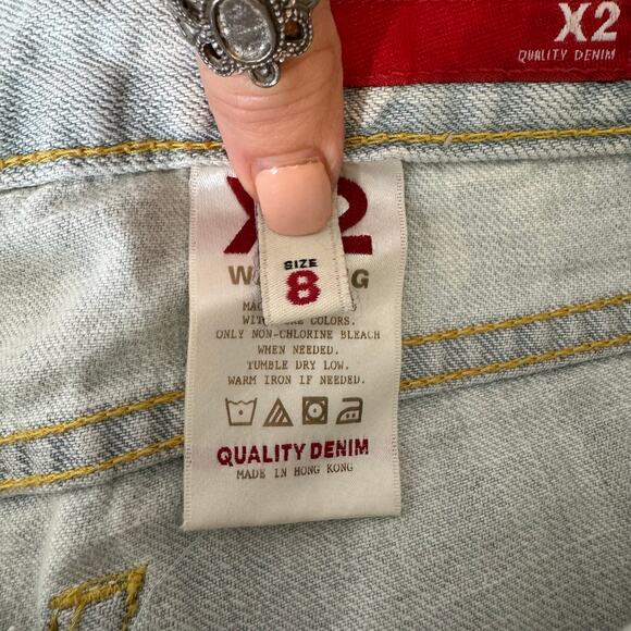 NWT Express Jeans Flare Leg Women’s Sz 8 Vintage Bleach Wash Cotton Western Boho - Picture 6 of 15